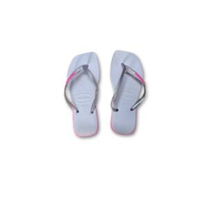 Chinelo Havaianas Branco e Rosa Tropical